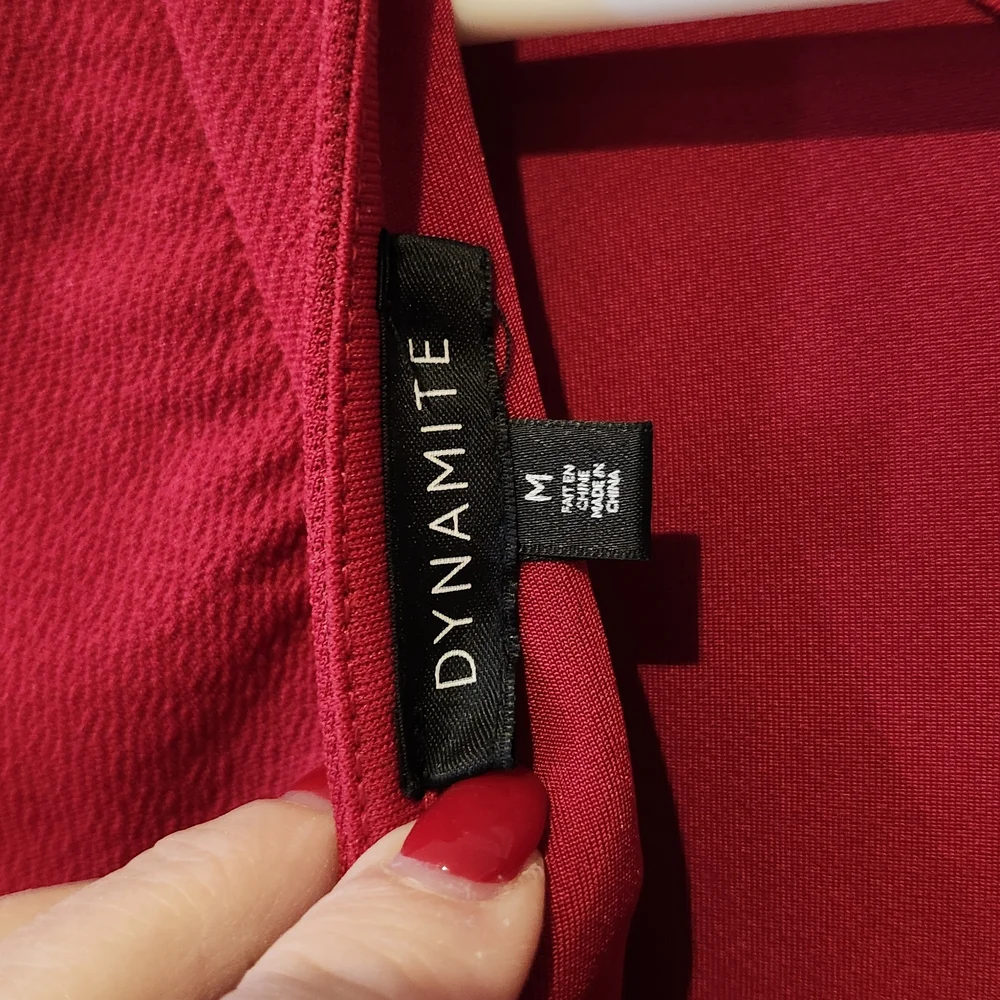 Dynamite Red Ruffle Sleeve Top - Picture 3 of 3